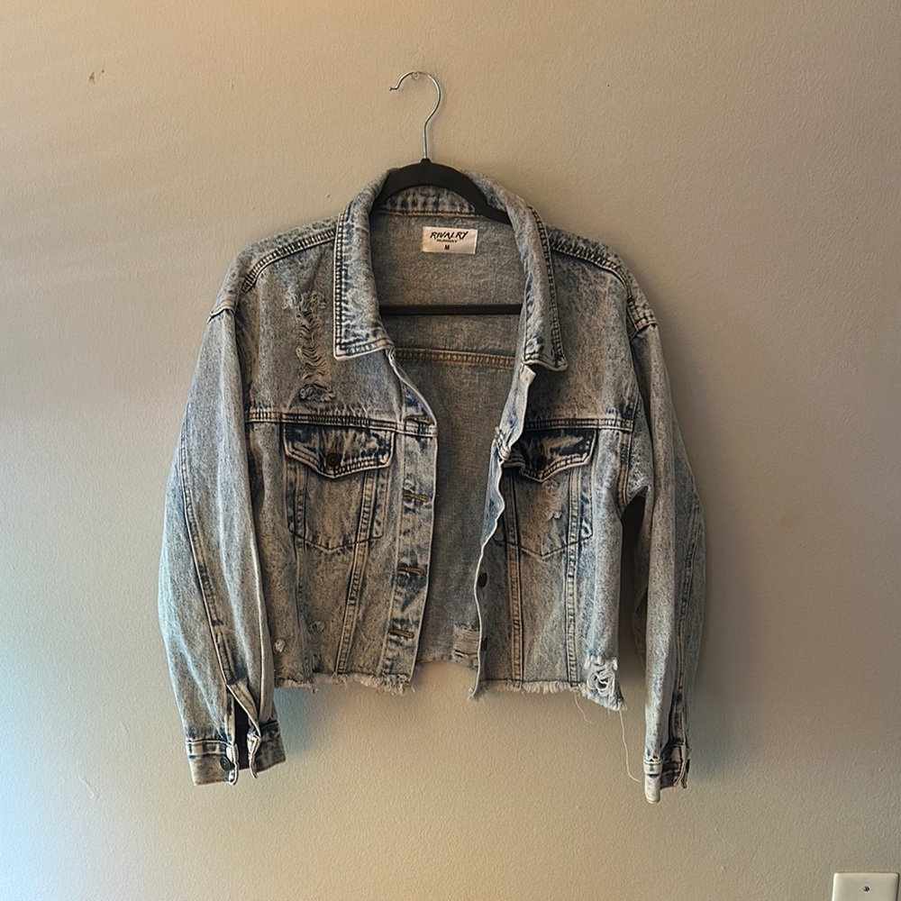 Indiana Theme Rivalry Threads Light Wash Denim Jacket